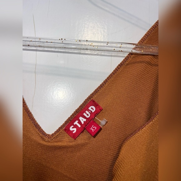 STAUD Cossette Crochet Fringe Dress $378 Size XS LIKE NEW - Picture 3 of 6